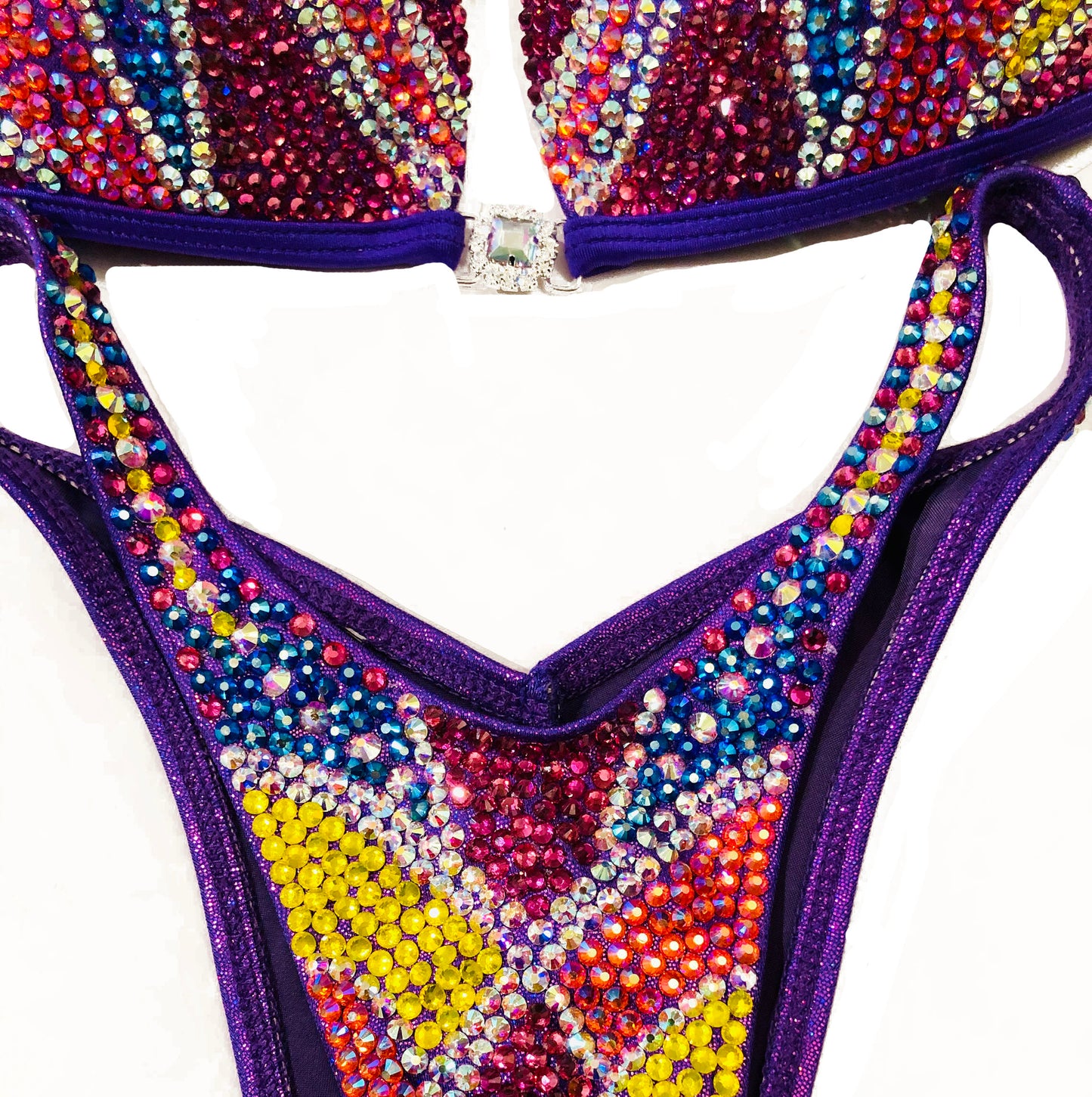 MyProSuit Multi Color Figure, Physique, Bodybuilding Swarovski® Crystal Suit. Heart design. IFBB Pro NPC