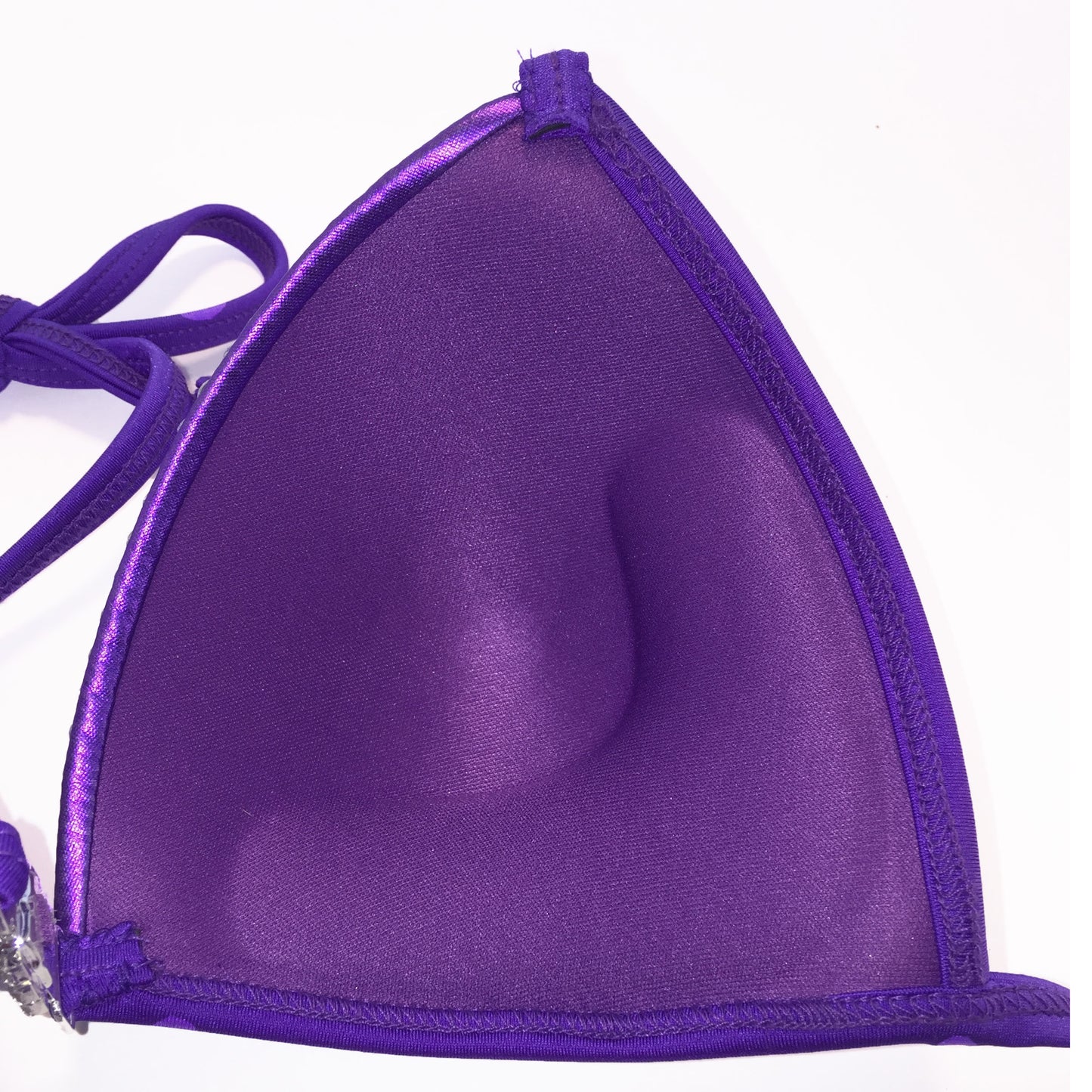 MyProSuit Purple Crystal NPC IFBB Competition Stage Suit Molded Triangle push up Top. Scrunch butt pro cut bottoms