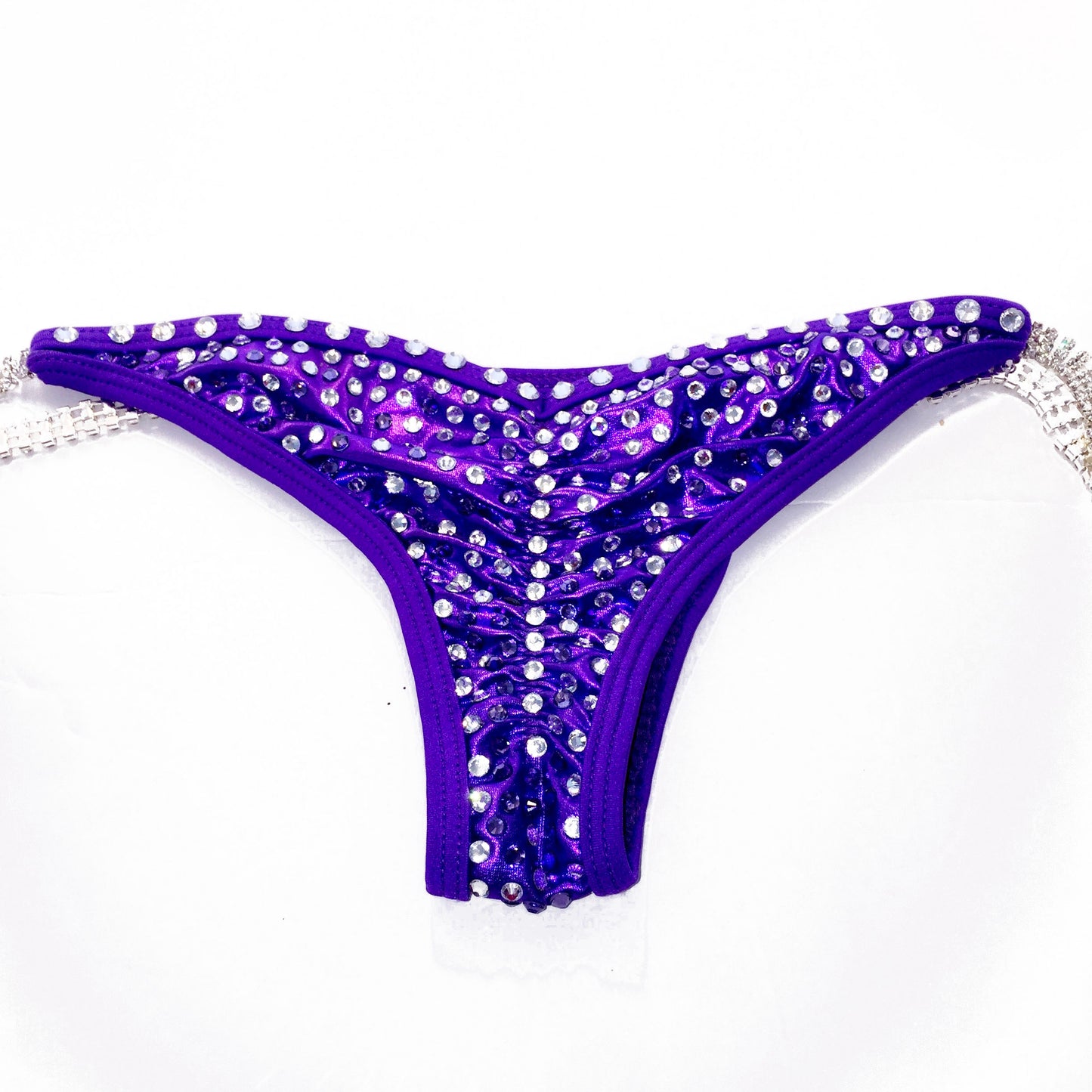 MyProSuit Purple Crystal NPC IFBB Competition Stage Suit Molded Triangle push up Top. Scrunch butt pro cut bottoms