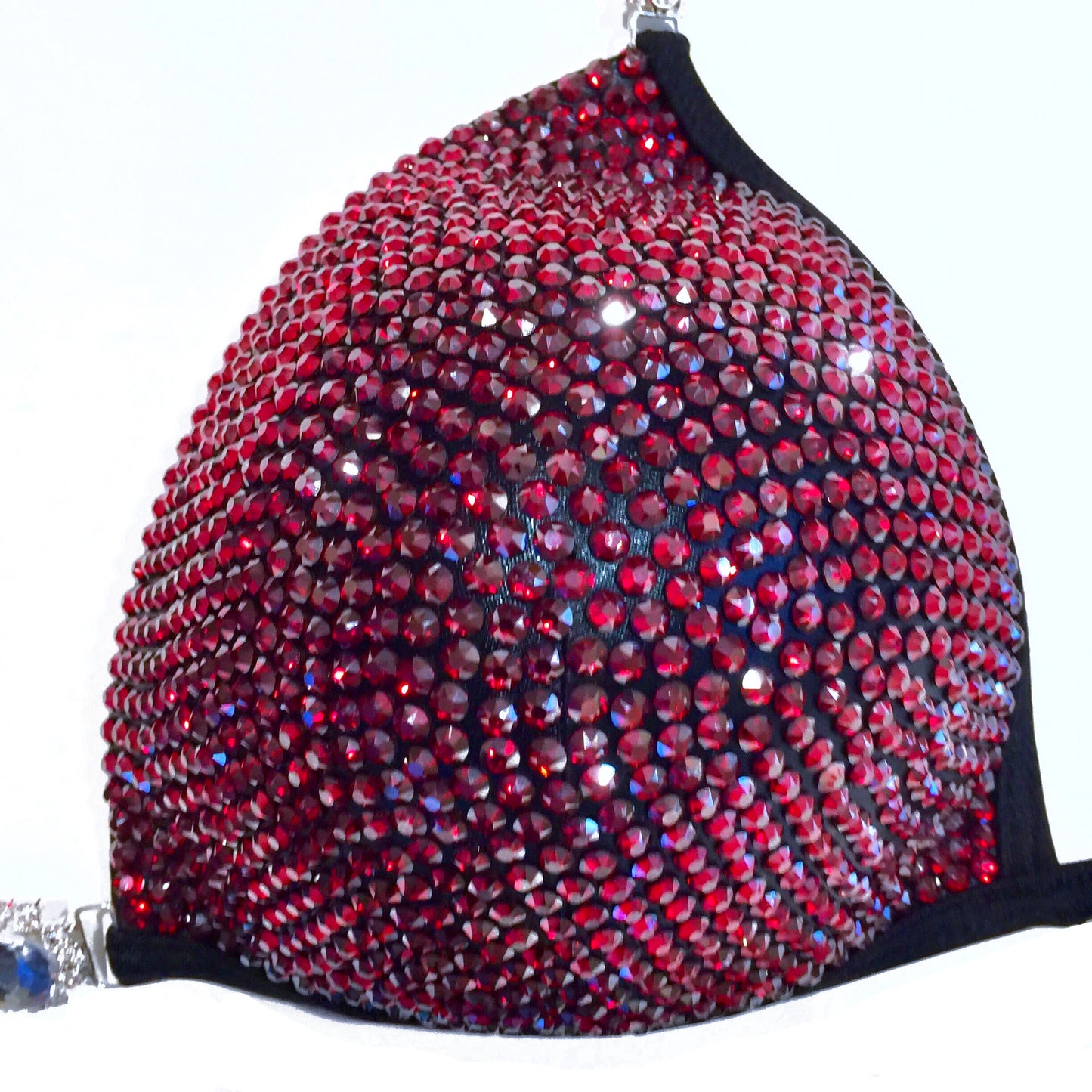 MyProSuit Burgundy Satin Swarovski® Crystal NPC IFBB Competition Stage Suit Molded Triangle push up Top. Scrunch butt pro cut bottoms