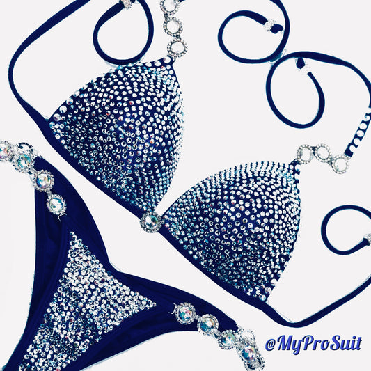Navy Blue Crystal Suit