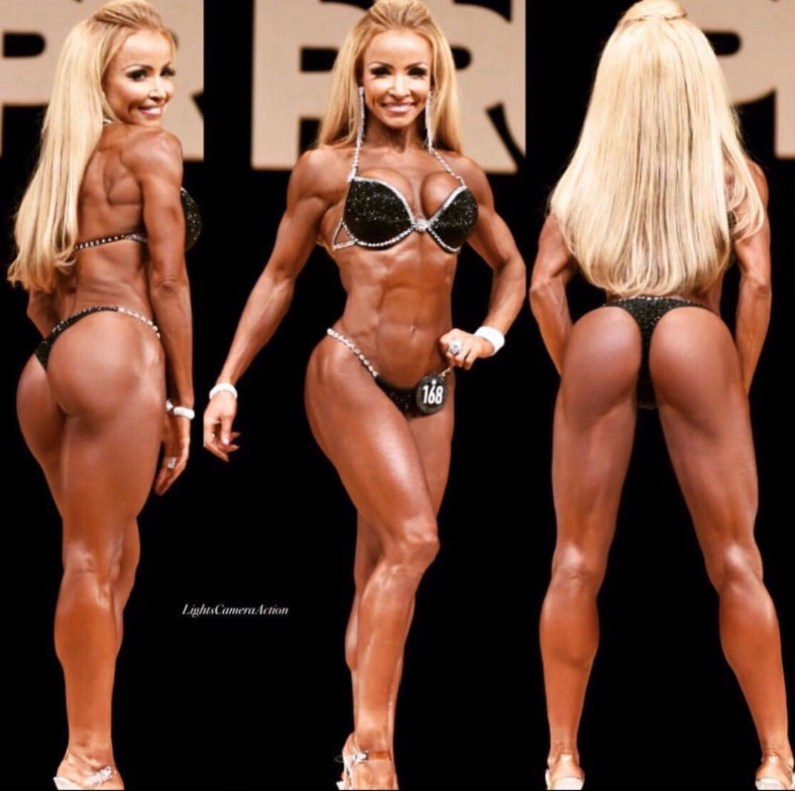 IFBB Bikini Pro Gidget Migliaccio New York Pro Show.Black Swarovski® Crystal Stage Bikini - MyProSuit