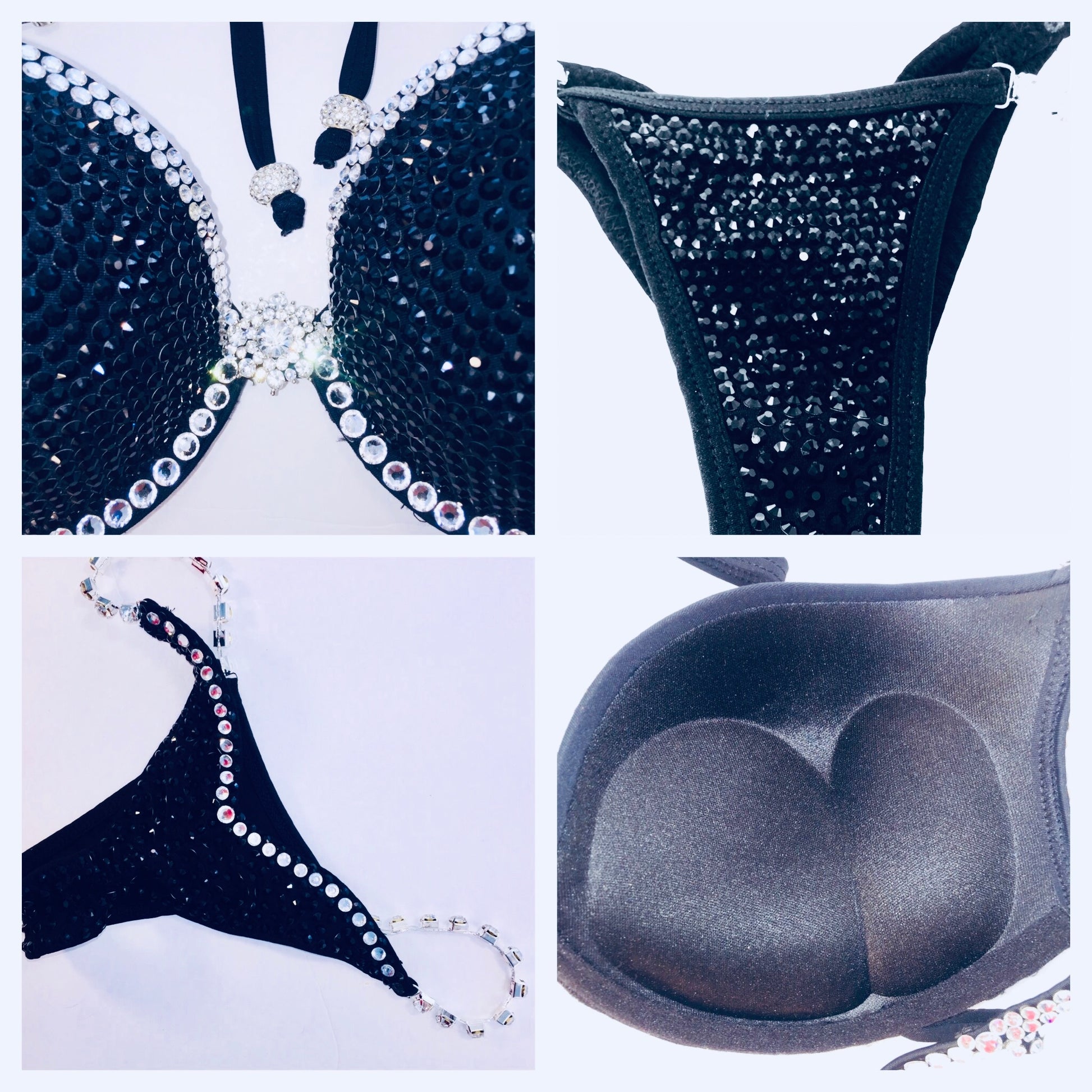Black Swarovski® Crystal Stage Bikini - IFBB NPC Pro MyProSuit