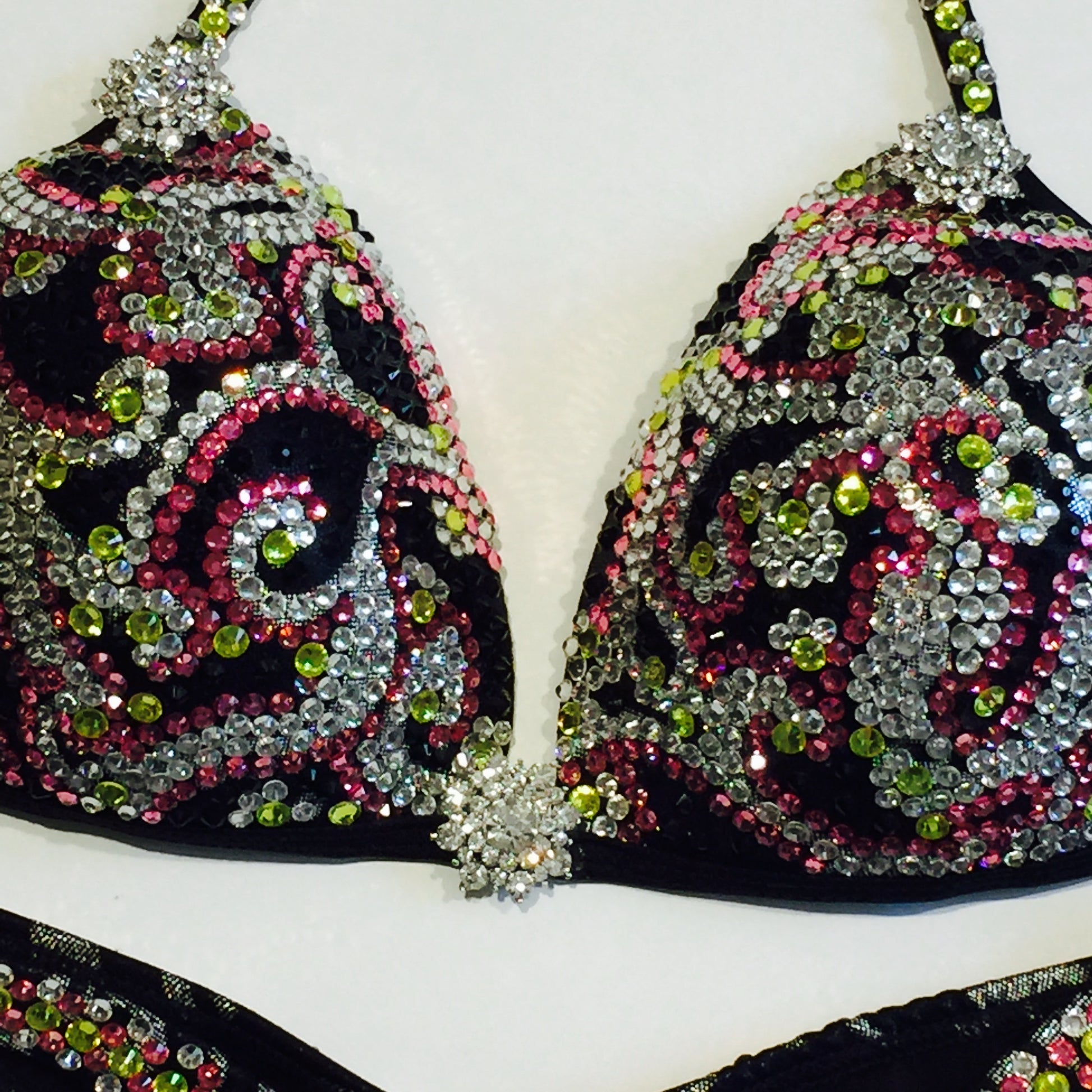 Scroll Black, Pink & Yellow Crystal Suit - MyProSuit