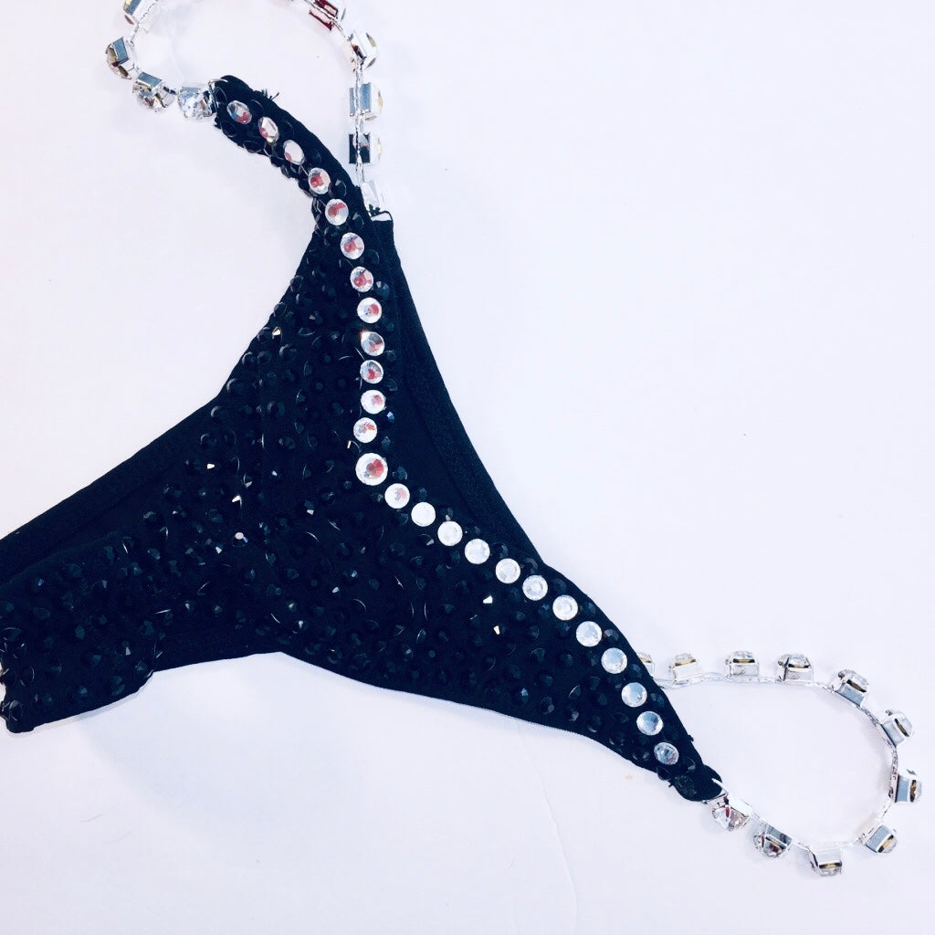 Black Swarovski® Crystal Stage Bikini - IFBB NPC Pro MyProSuit